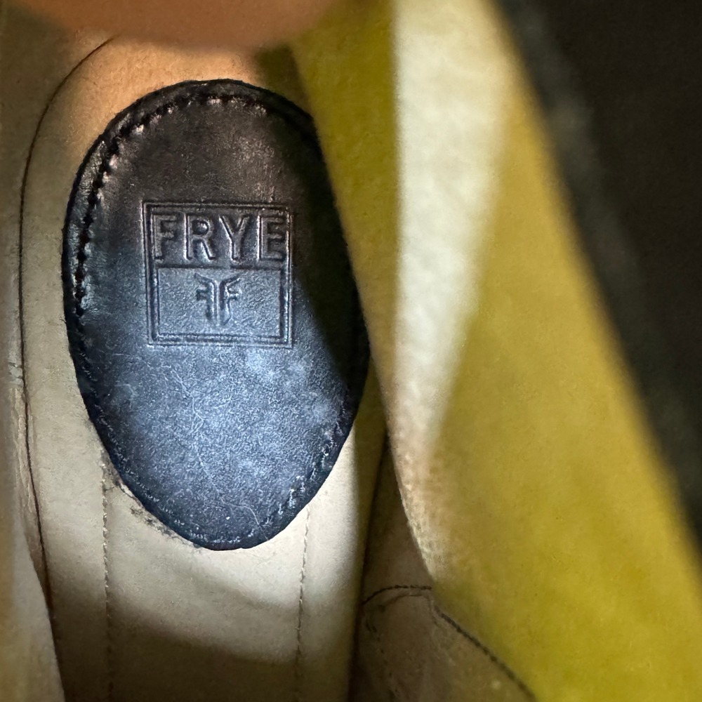 Frye Womens Black Leather Ankle Boots Round Toe Stacked Cone Heel Bootie‎ - Picture 15 of 15